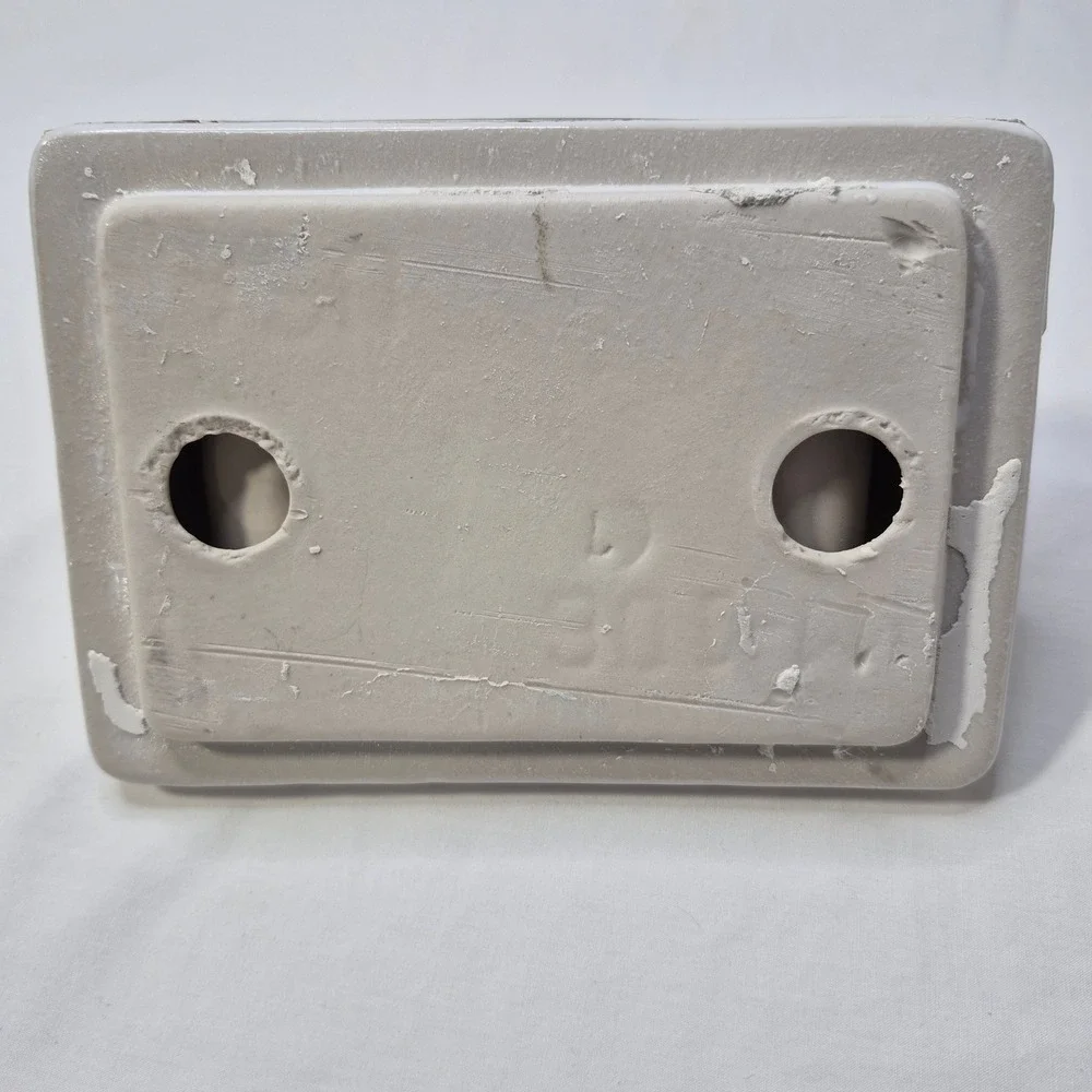 Vintage Ceramic Toilet Paper Holder White Recessed Mid Century Modern Bathroom